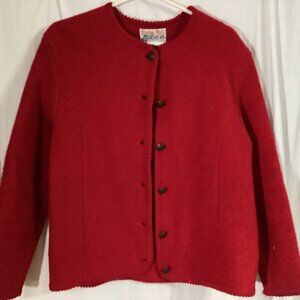 Vintage red 'boiled wool' blazer
